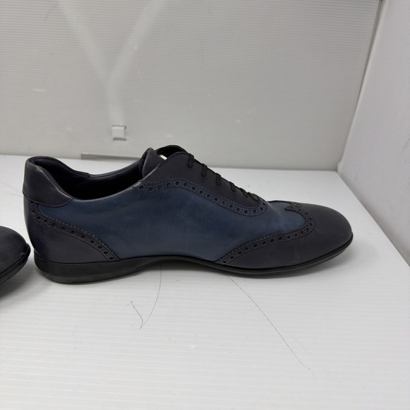 Stefano Ricci Dress Shoes Mens 9.5 Calf leather Blue Wingtip Crest Made In Italy main image 5